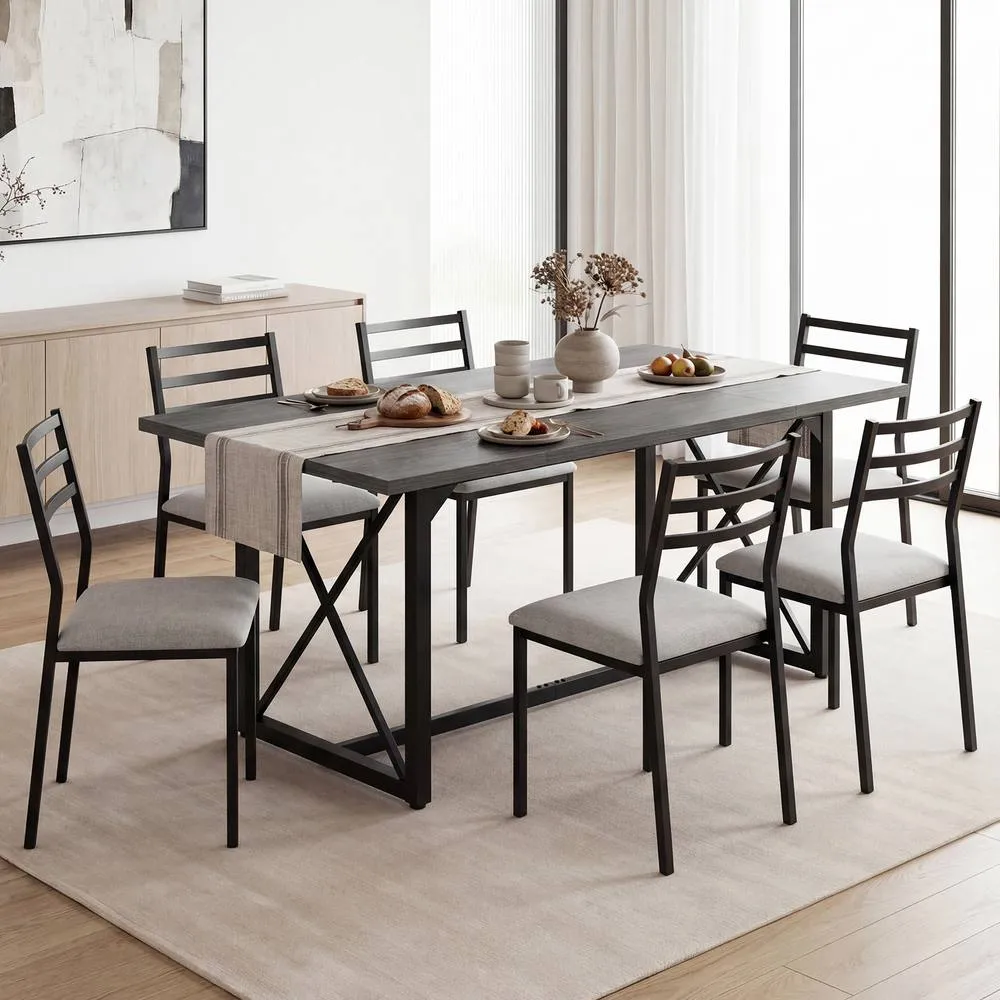 Costway Conference Table with Power Outlets Large Meeting Room Table in Grey 5
