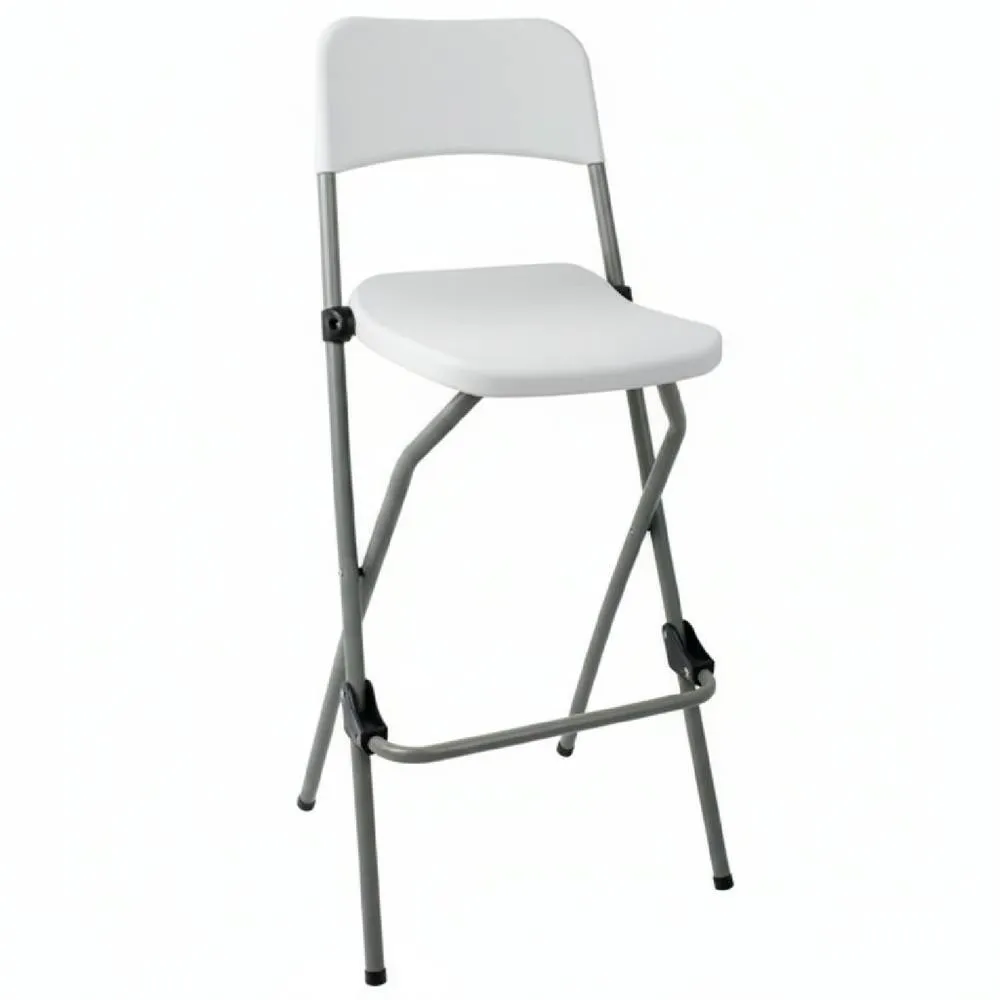 netfurniture Bazon Folding Kitchen Breakfast Bar Stool Indoor & Outdoor Assembled in White