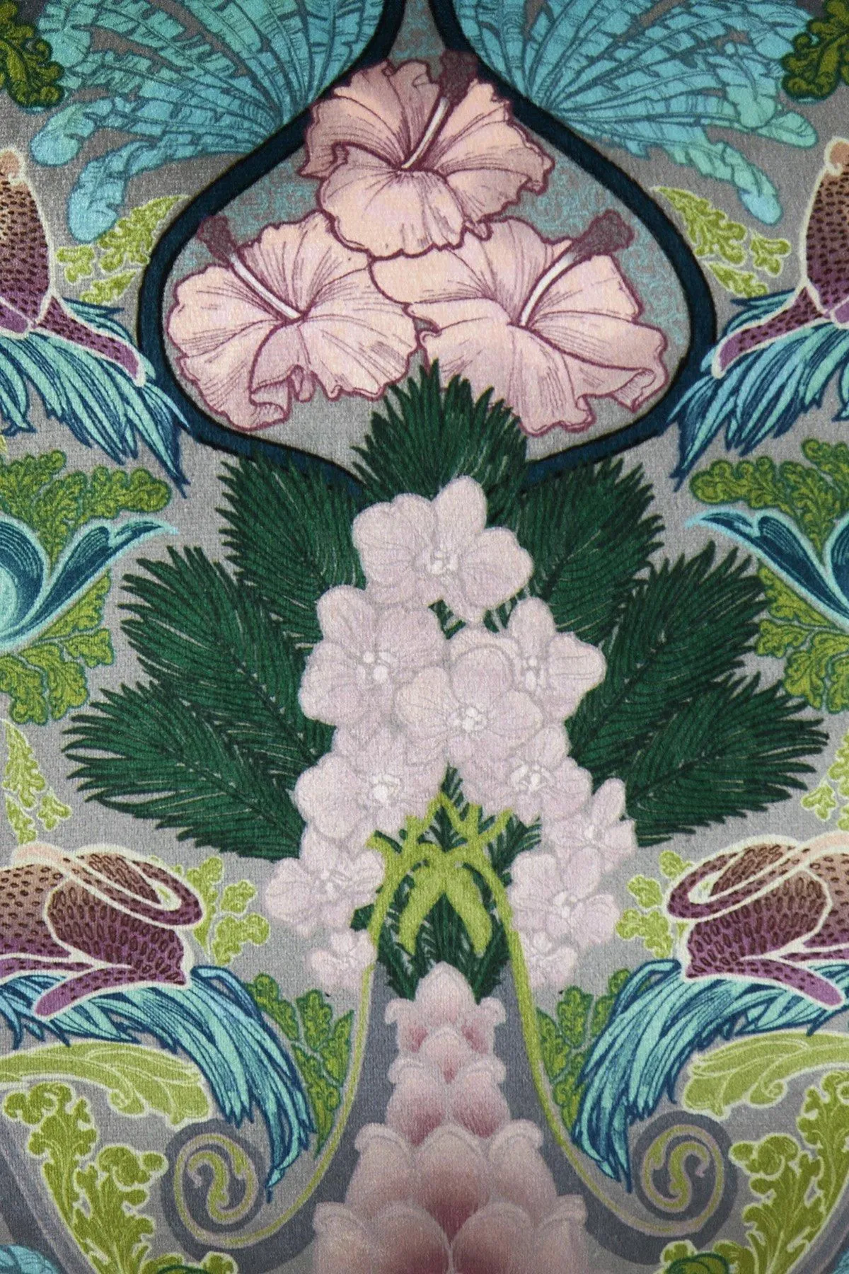 Laurence Llewelyn-Bowen 'Suburban Jungle' Soft Touch Velvet Filled Cushion in Teal 5