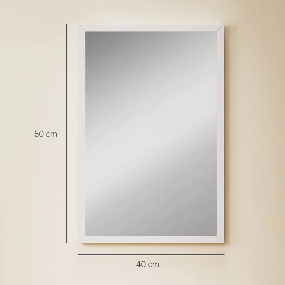 HOMCOM 60x40cm Wall Bathroom Mirror for Home Decor, Vanity Mirror, White 3