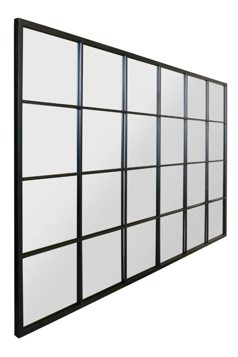MirrorOutlet Black Modern Window Garden Wall Mirror 69" X 43" (174CM X 110CM) 5