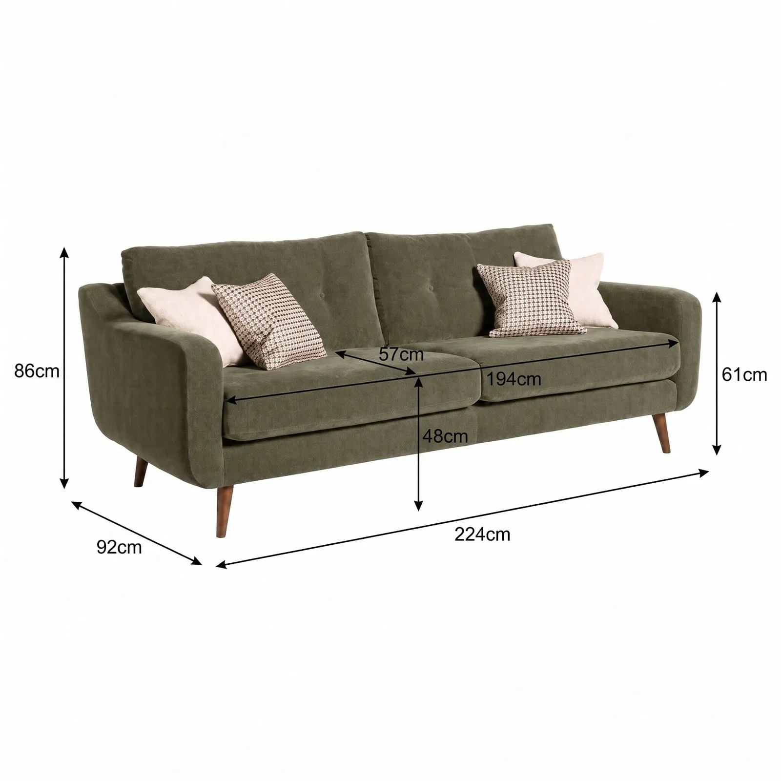 Myers Extra Large Sofa, Green Fabric | Barker & Stonehouse 4