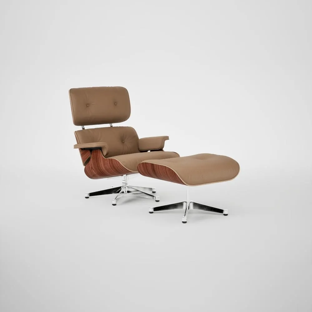 Vitra Eames Lounge Chair & Ottoman Santos Palisander Contemporary L50 75 Camel Polished Base 04 1