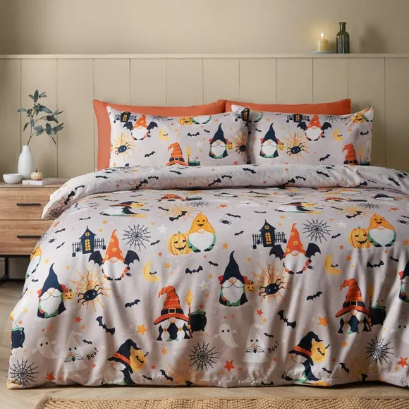 Catherine Lansfield Halloween Gnomes Duvet Cover & Pillowcase Set 1