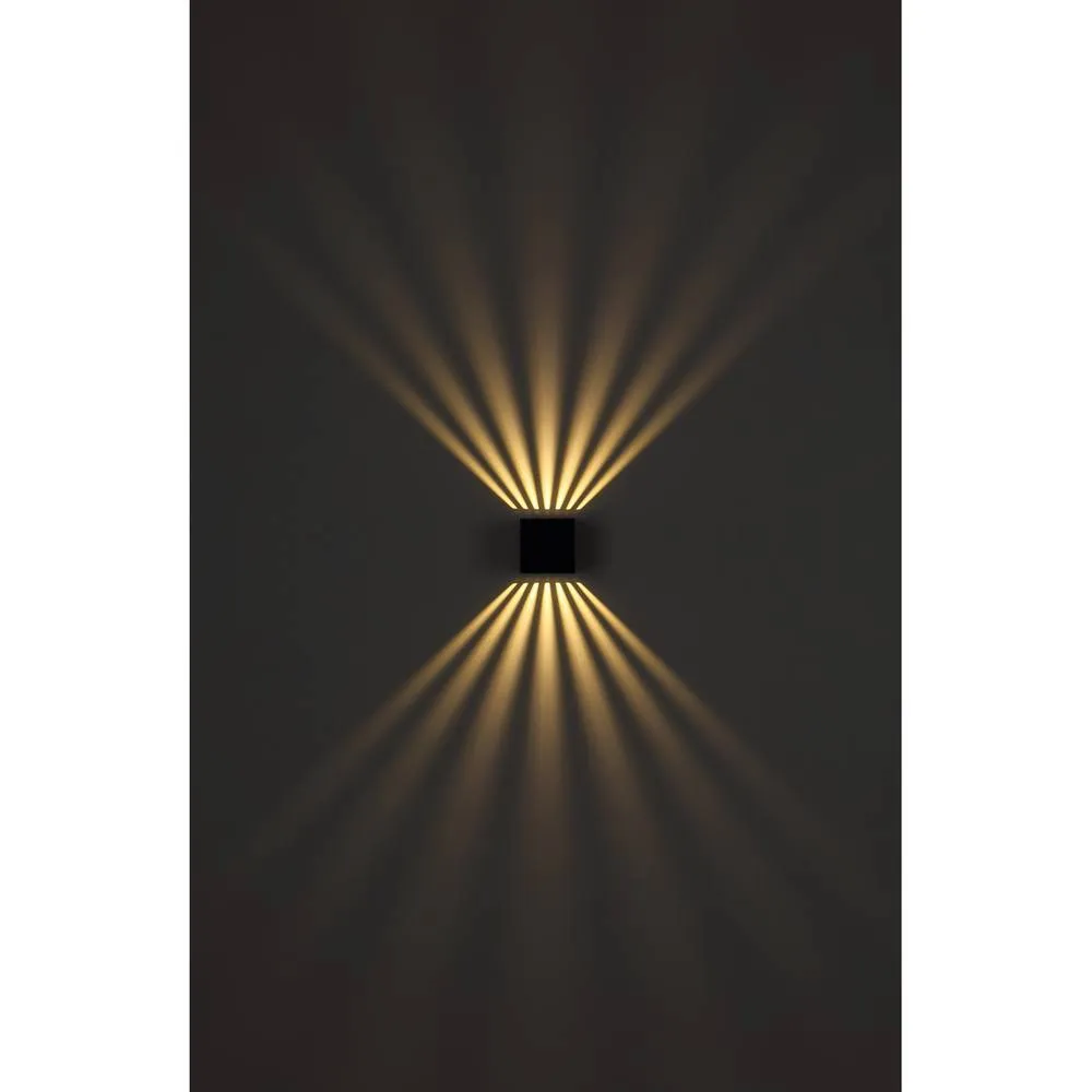 Netlighting Illi Outdoor Up Down Wall Lamp Anthracite IP54 Glass Shade LED 3000K in Grey 4