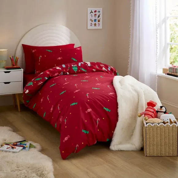 Traditional Christmas Duvet Cover and Pillowcase Set 2