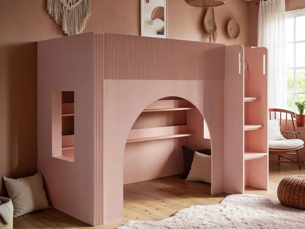 Flair Kaska Mid Sleeper with Ribbed Panel in Pink 2
