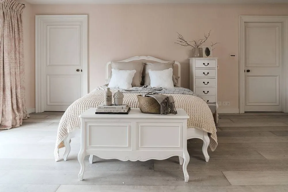 Statement Furniture Juliette French Style 6ft Super King Bed with Upholstered Headboard in White 2