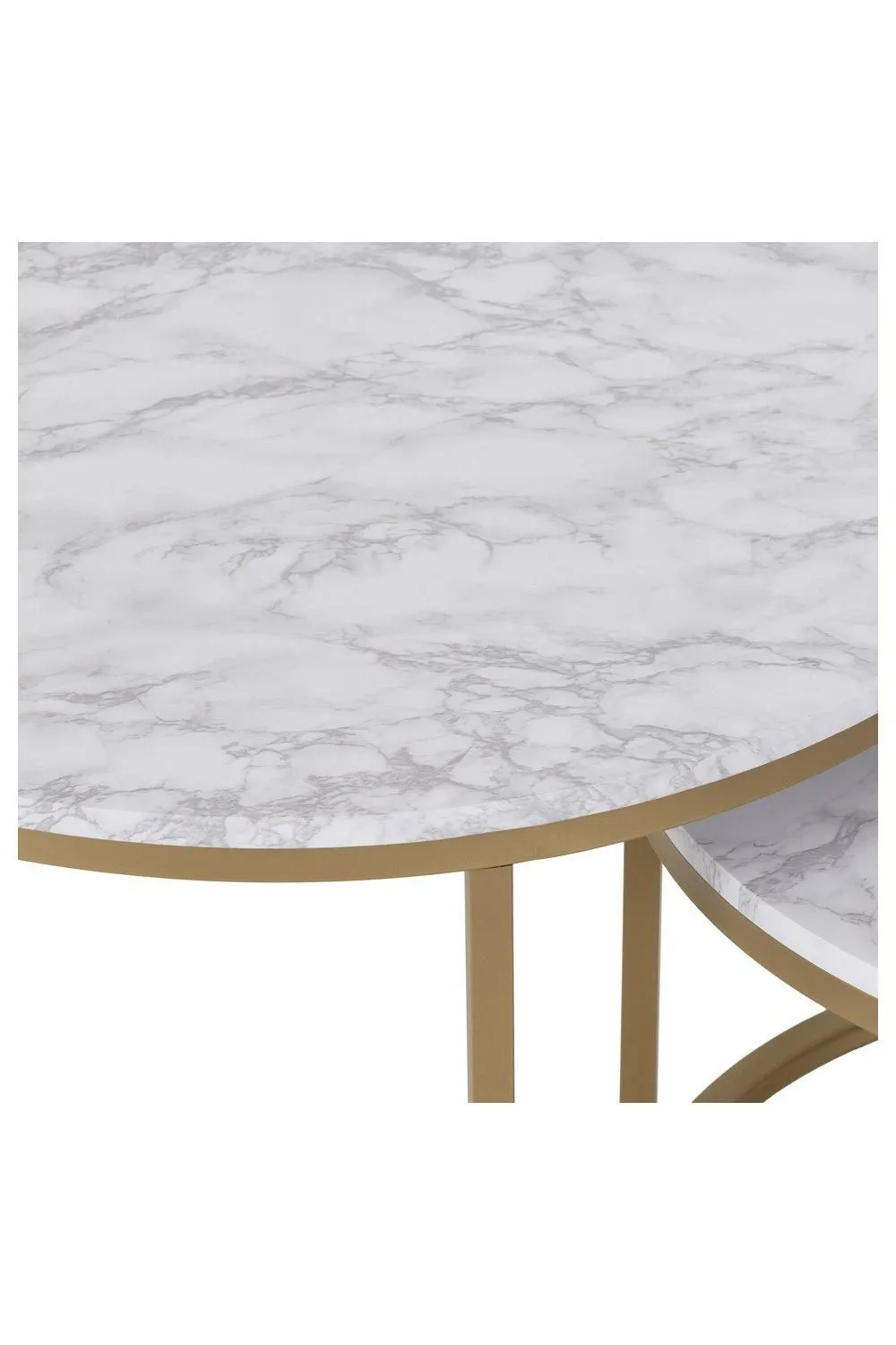 Seconique Dallas Round Coffee Table Set in White 5