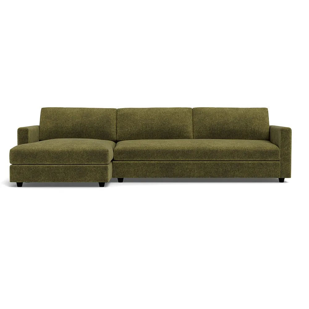 Heal's Nimbus II 4 Seater Corner Chaise LHF Boucle Velvet Wilder Black Feet 1