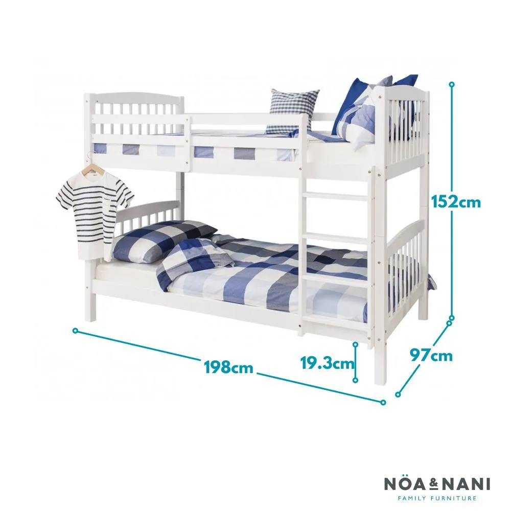 Nöa and Nani Brighton Bunk Bed with 2 Single Beds in White 5