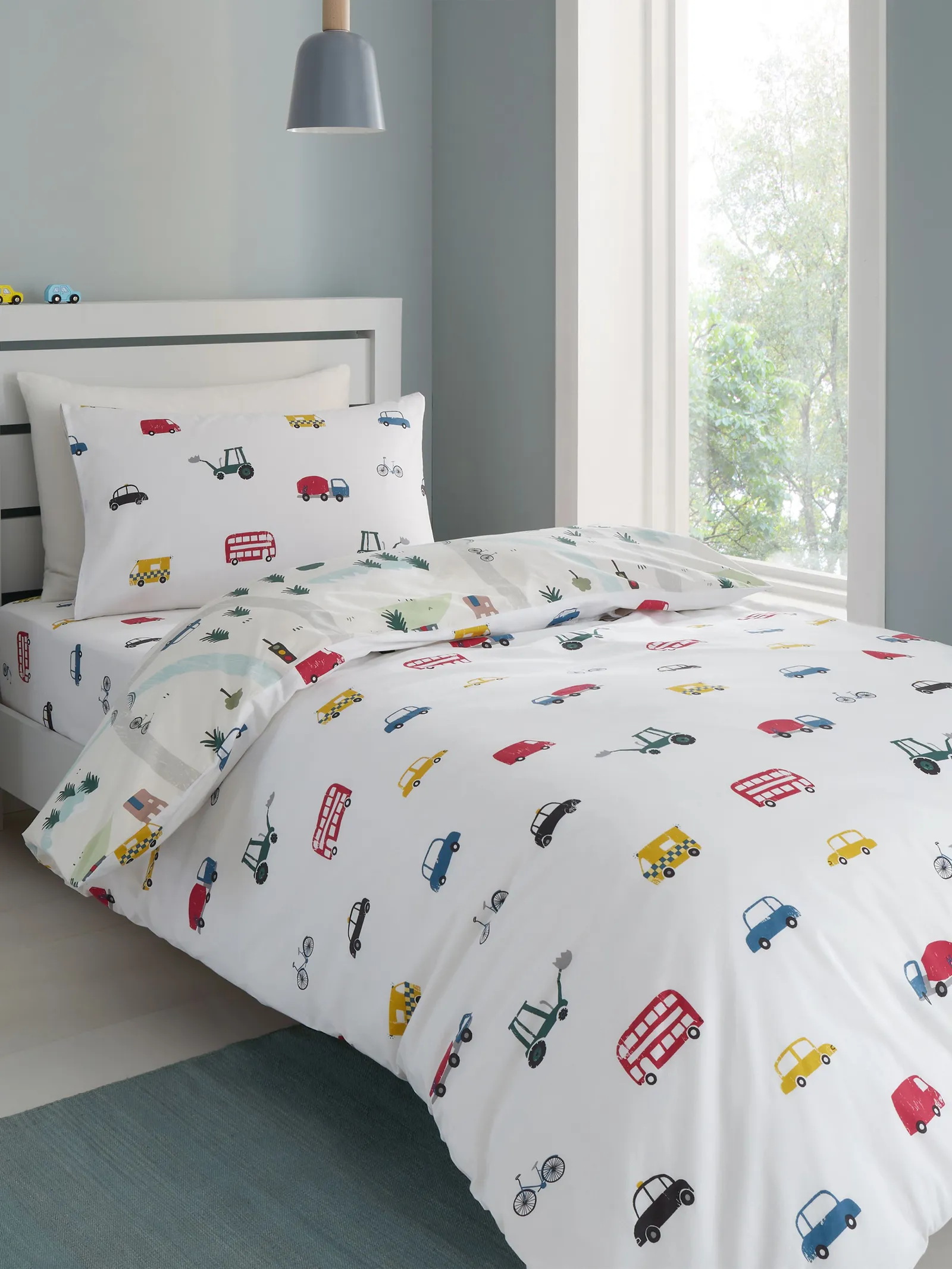 Bianca 'Transport' Cotton Duvet Cover Set in White 2