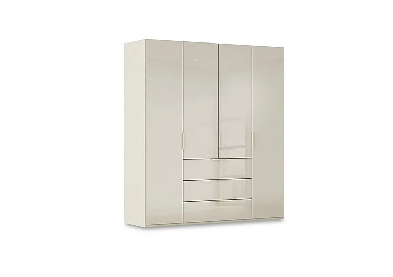 Haven 201cm 4 Door Combi Wardrobe with Glass Doors