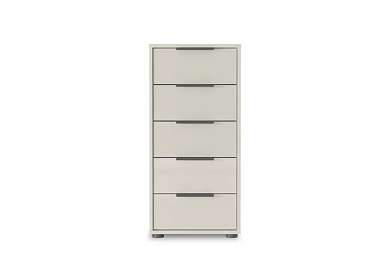 Instinct 40cm 5 Drawer Glass Chest - Champagne - Bedroom Furniture - In Time for Christmas