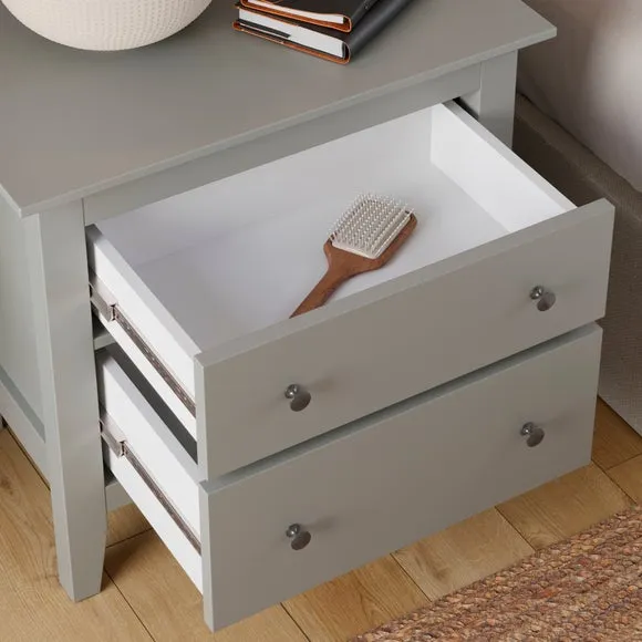 Lynton 2 Drawer Wide Bedside Table 3