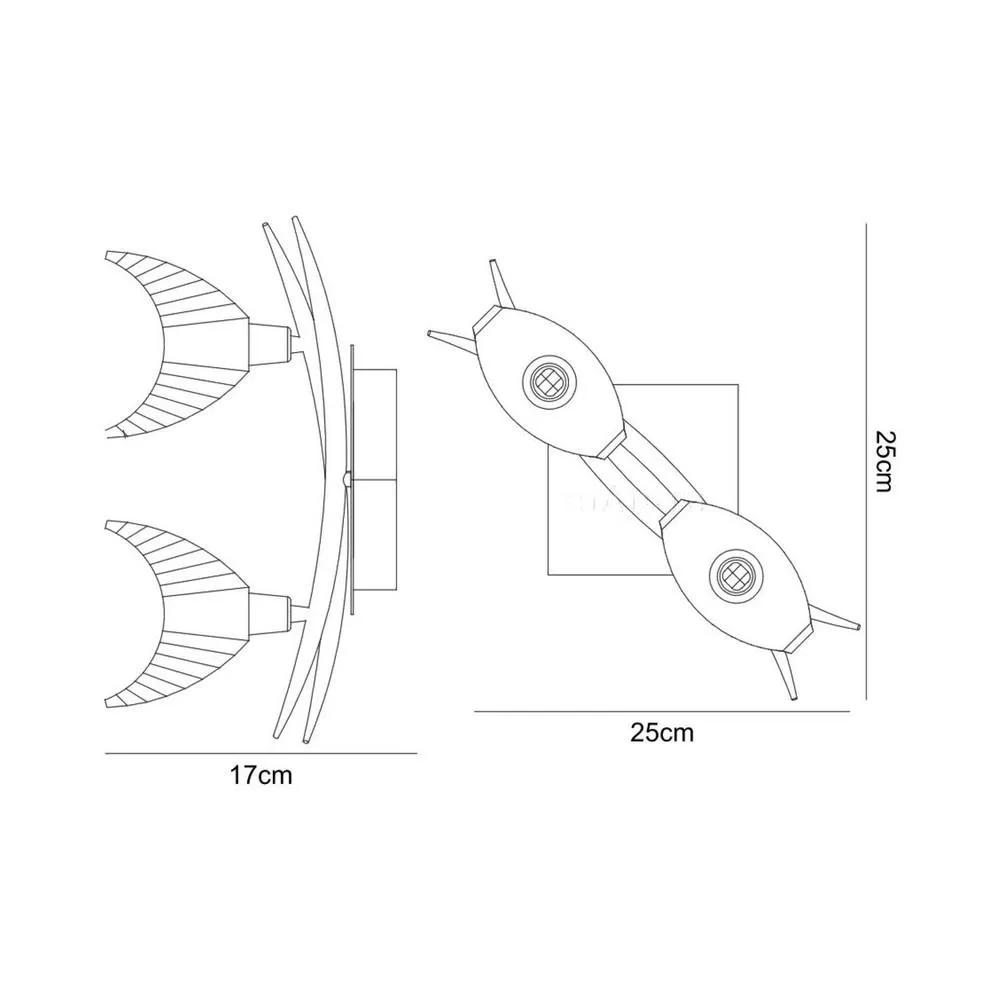 Netlighting Eclipse Wall Lamp Switched 2 Light G9 Black Chrome 2