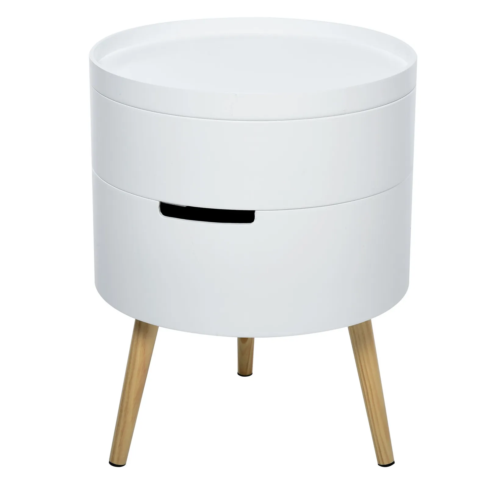HOMCOM Side Coffee Table End Desk Night Stand Storage Detachable Tray in White 2