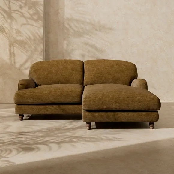 Arthur Linen Chenille Corner Chaise Sofa 1