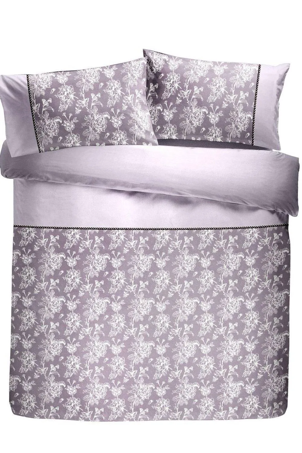 Dreams & Drapes 'Jasmine' Floral Jacquard Duvet Cover Set in Lavender 3
