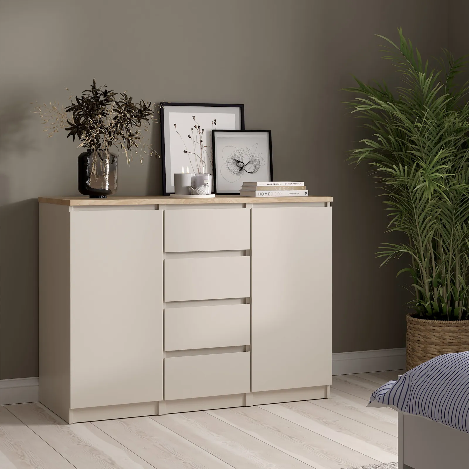 Furniture To Go Naia Sideboard 4 Drawers 2 Doors in Beige 5