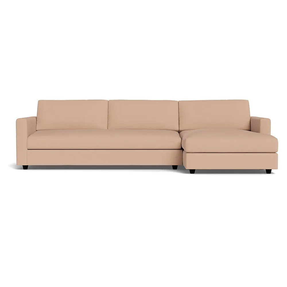 Heal's Nimbus II Right Hand Facing 4 Seater Corner Chaise Capelo Linen-Cotton Rosedale Black Feet 1