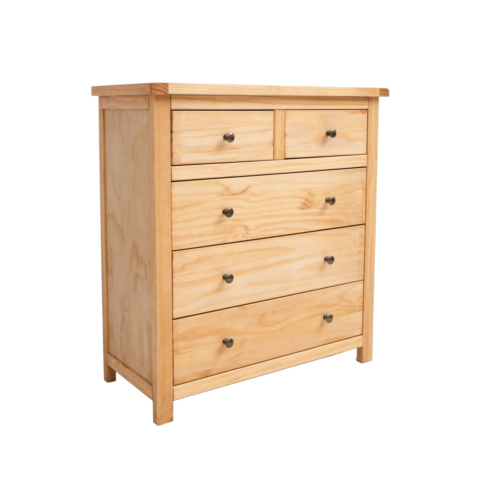 Cabinet Bits Lugo 4 Drawer Chest of Drawers Brass Knob in Light Brown 2