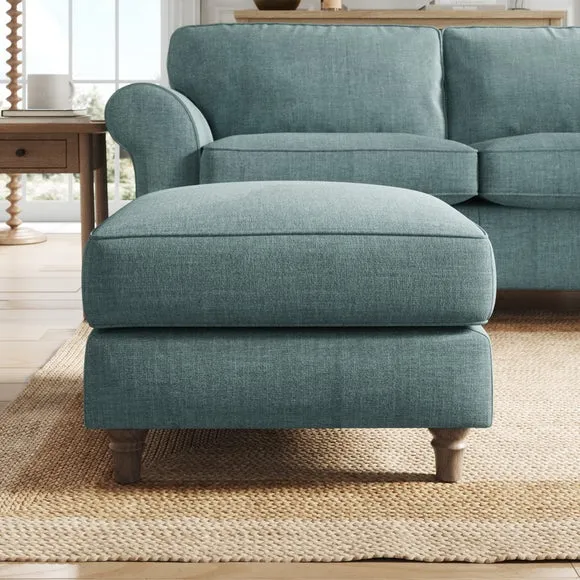 Flori Tonal Plush Chenille Footstool 3