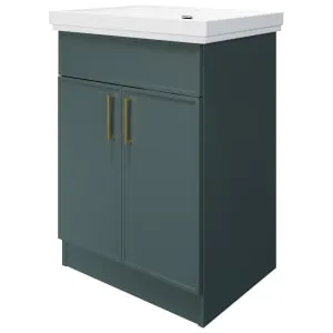 Wickes Haven Kombu Green Freestanding Vanity Unit & Haven Basin - 865 x 600mm