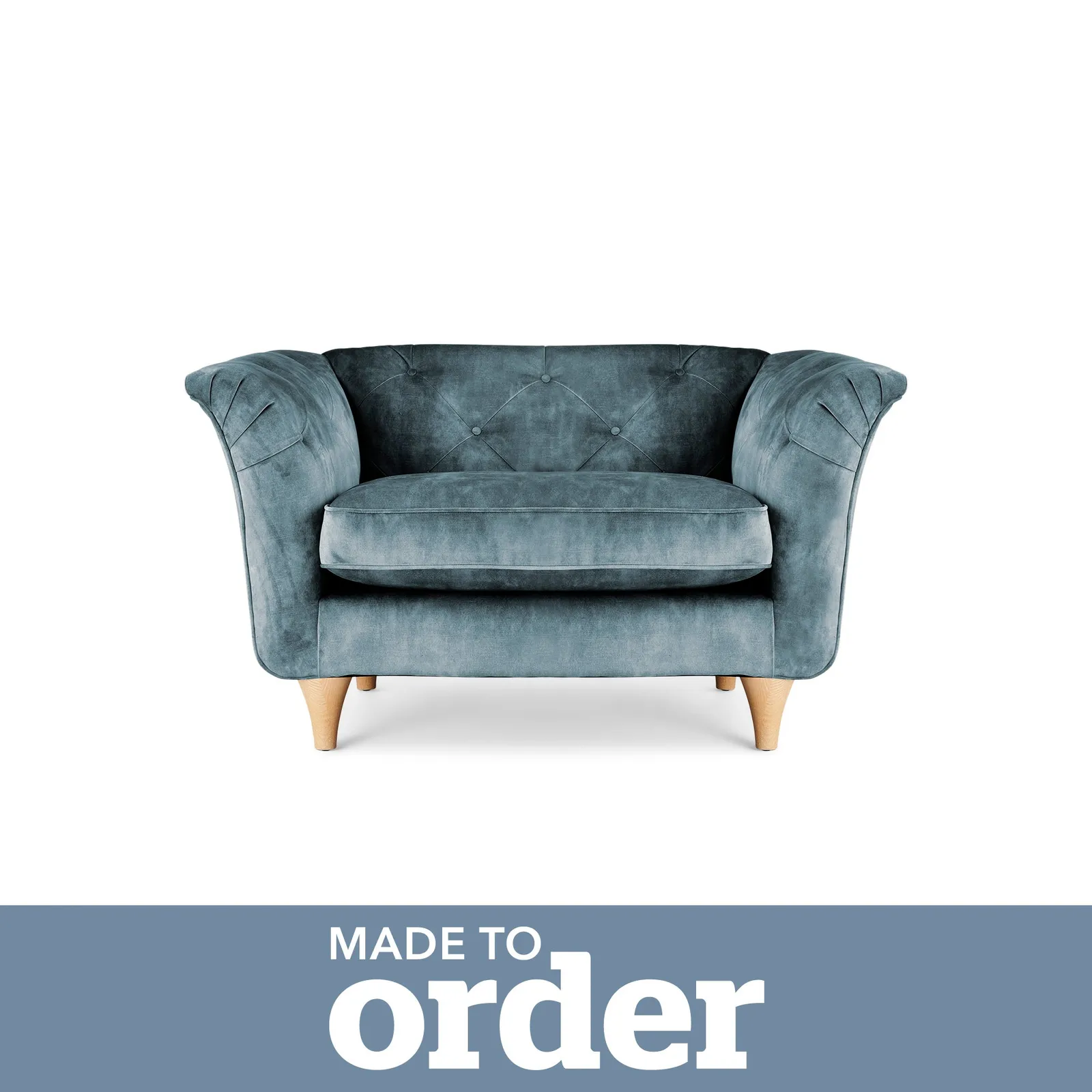 Jaipur Snuggle Chair Slub Velvet Blue