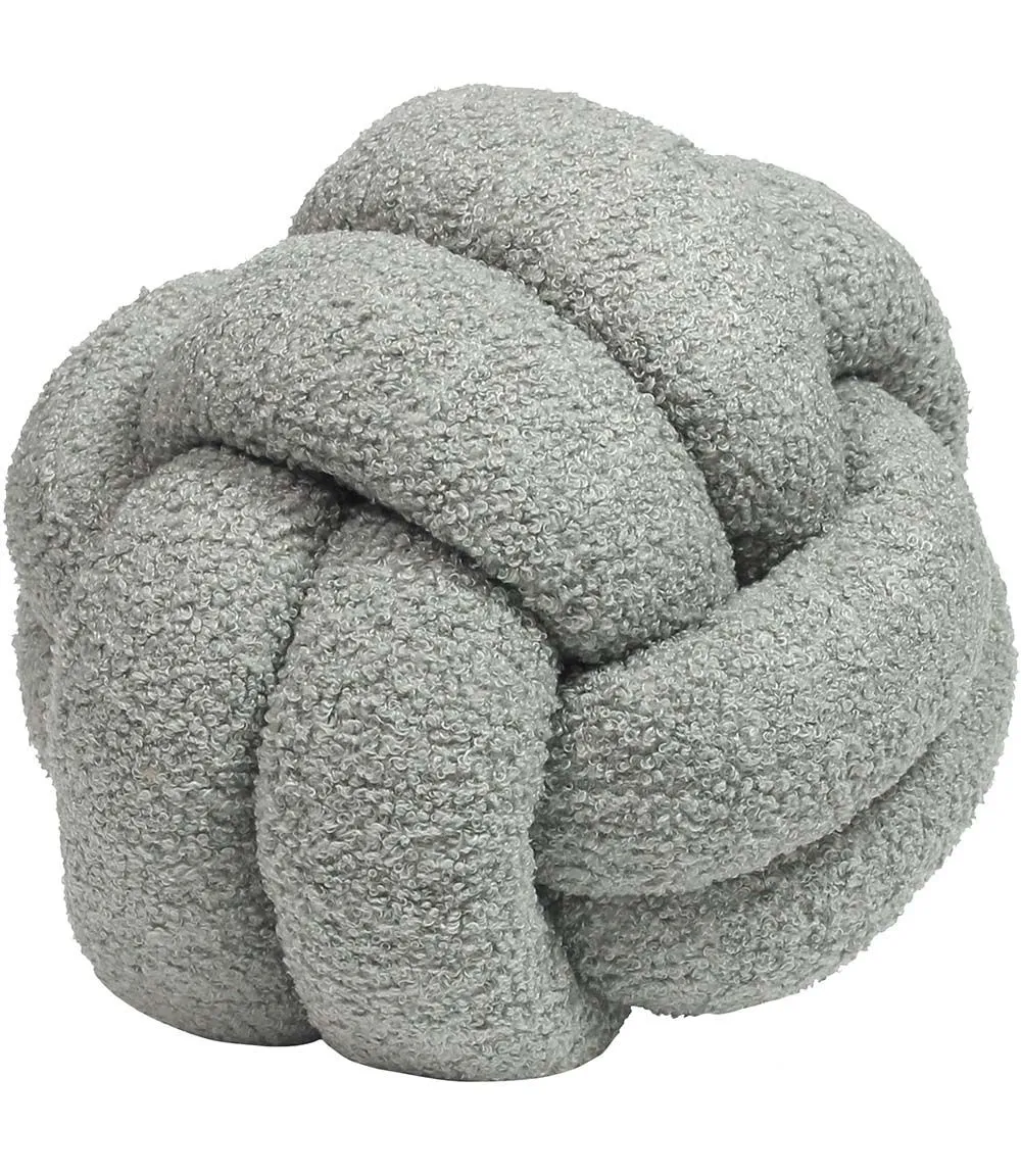 Furn Boucle Knot Fleece Cushion in Silver