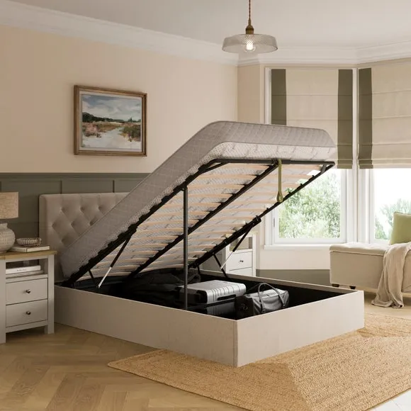 Emberly Chenille Ottoman Bed Frame 3