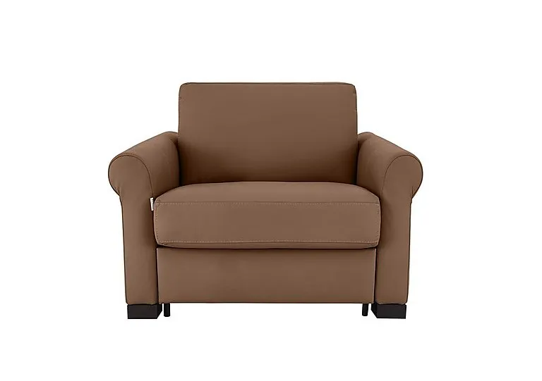 Alcova Leather Chair Sofa Bed with Scroll Arms - Sofas and Armchairs - In Time for Christmas