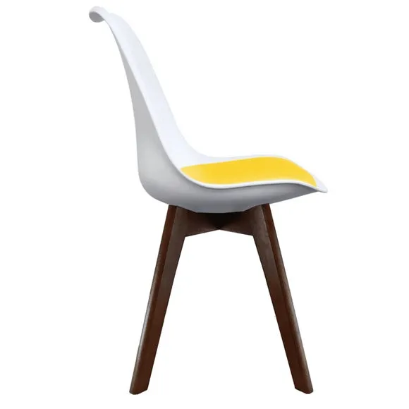 Fusion Living Soho White Plastic Dining Chair with Squared Legs 4