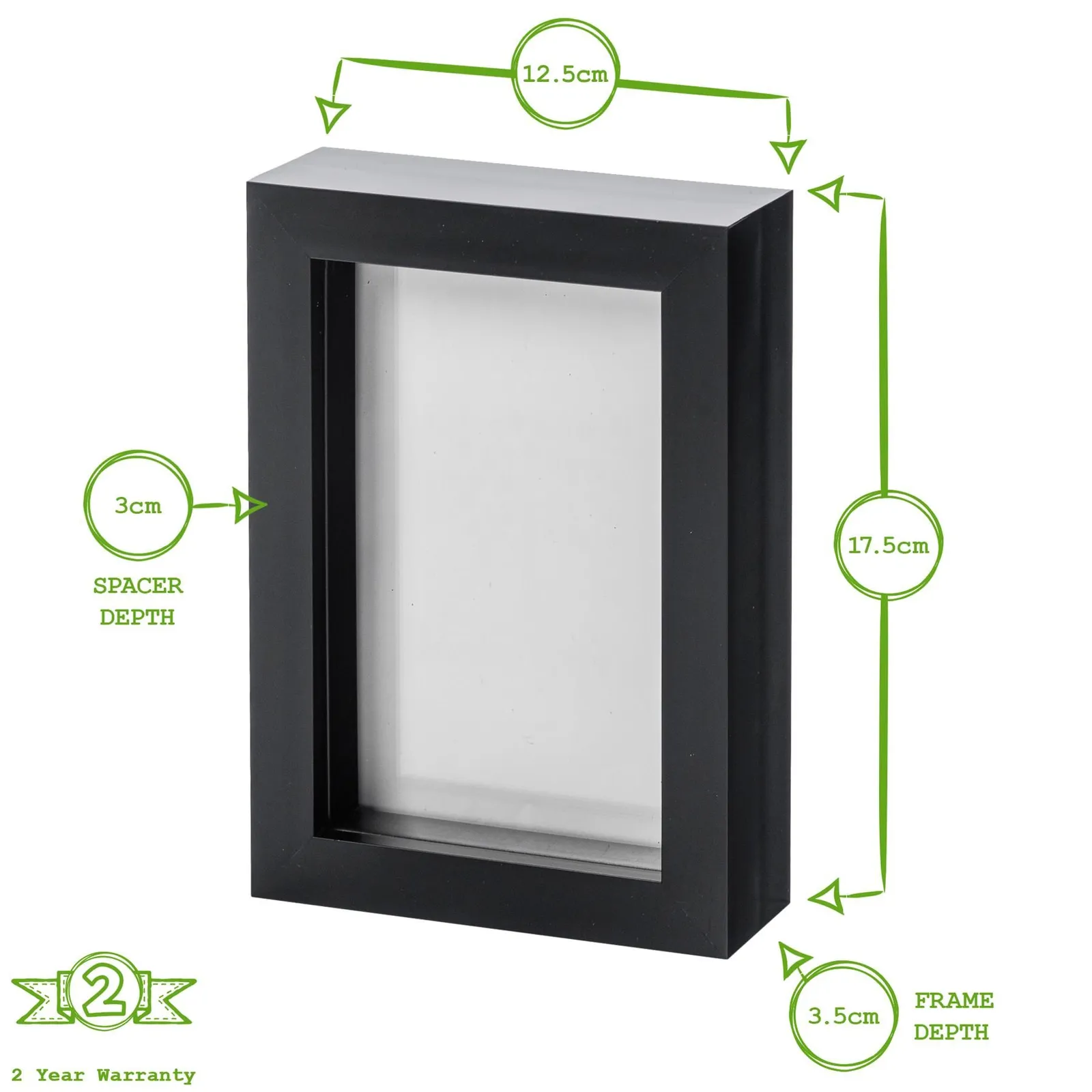 Nicola Spring 3D Box Photo Frame - 4 x 6" in Black 4