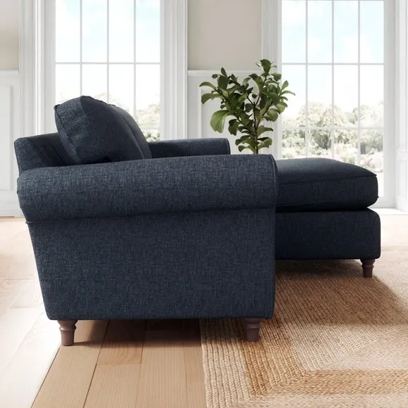 Flori Soft Chenille Corner Chaise Sofa 3