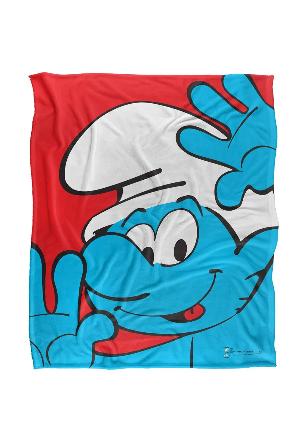 The Smurfs Closeup Silky Touch Super Soft Throw Blanket 152 X 127 cm in White