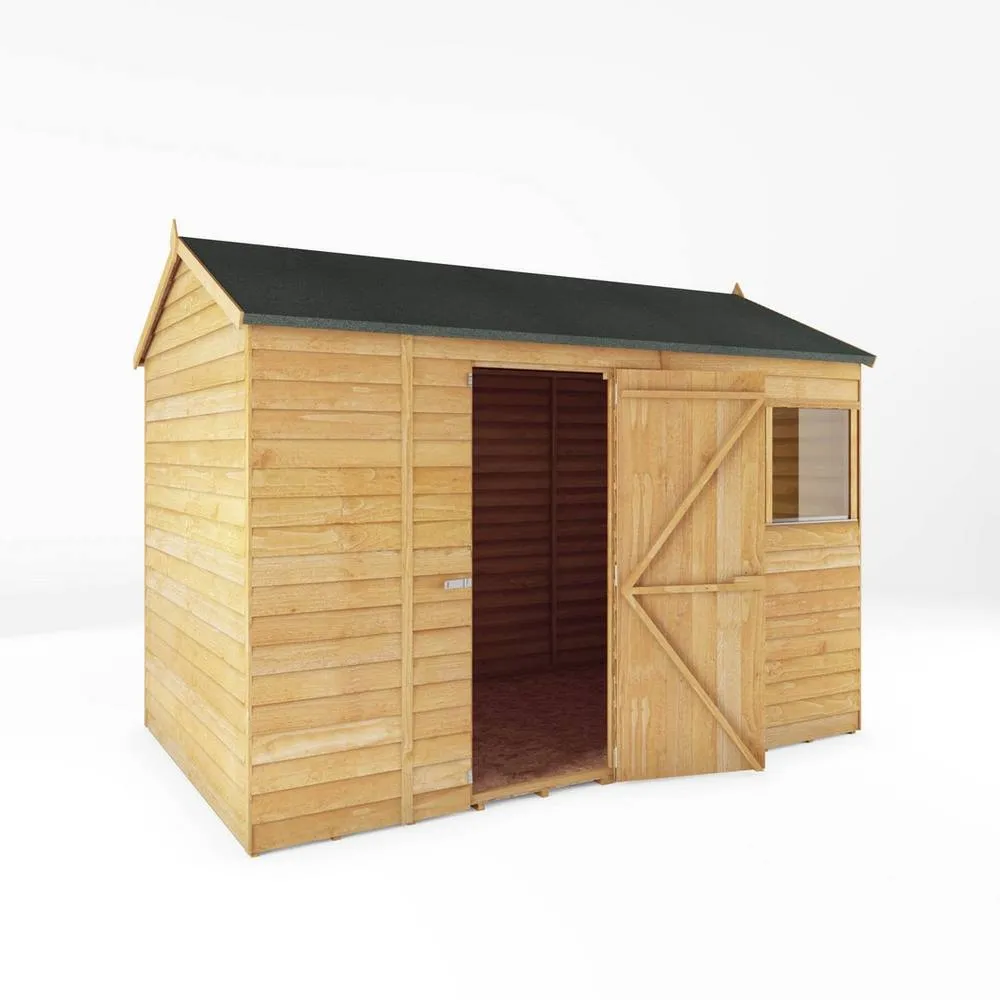 Mercia 10 x 6 Feet Overlap Reverse Apex Shed - L190.5 x W299.4 x H221.8 cm in Brown 4
