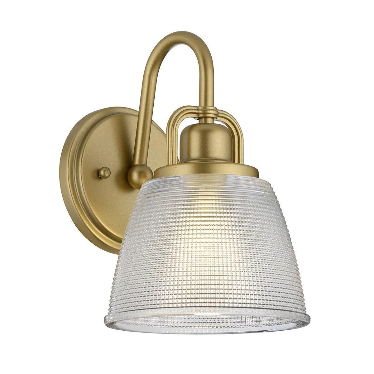 Netlighting Dublin 1 Light Wall Light Painted Natural Brass IP44 G9 in Yellow