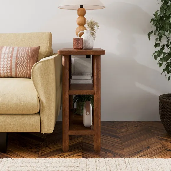 Khari Sofa Side Table, Midtone Mango Wood 2