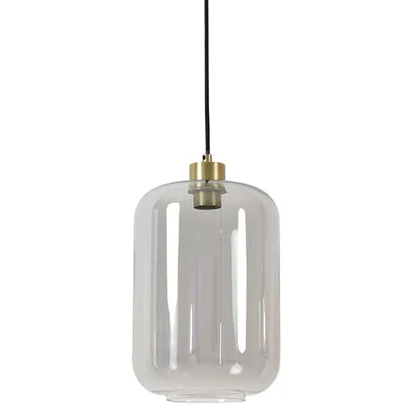 Tall Smoked Glass Pendant Light