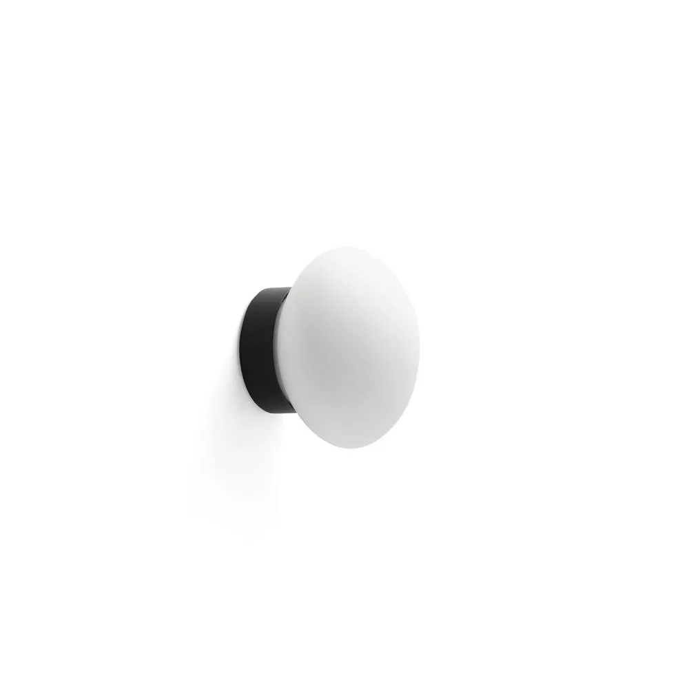Netlighting Nubo 12cm Globe Wall Lights Matt Black Opal IP44 2700K in White