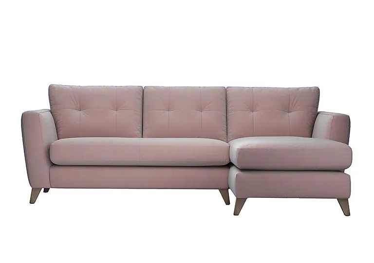 Hermione Fabric Right Hand Facing Corner Sofa with Chaise End - Cotton Candy