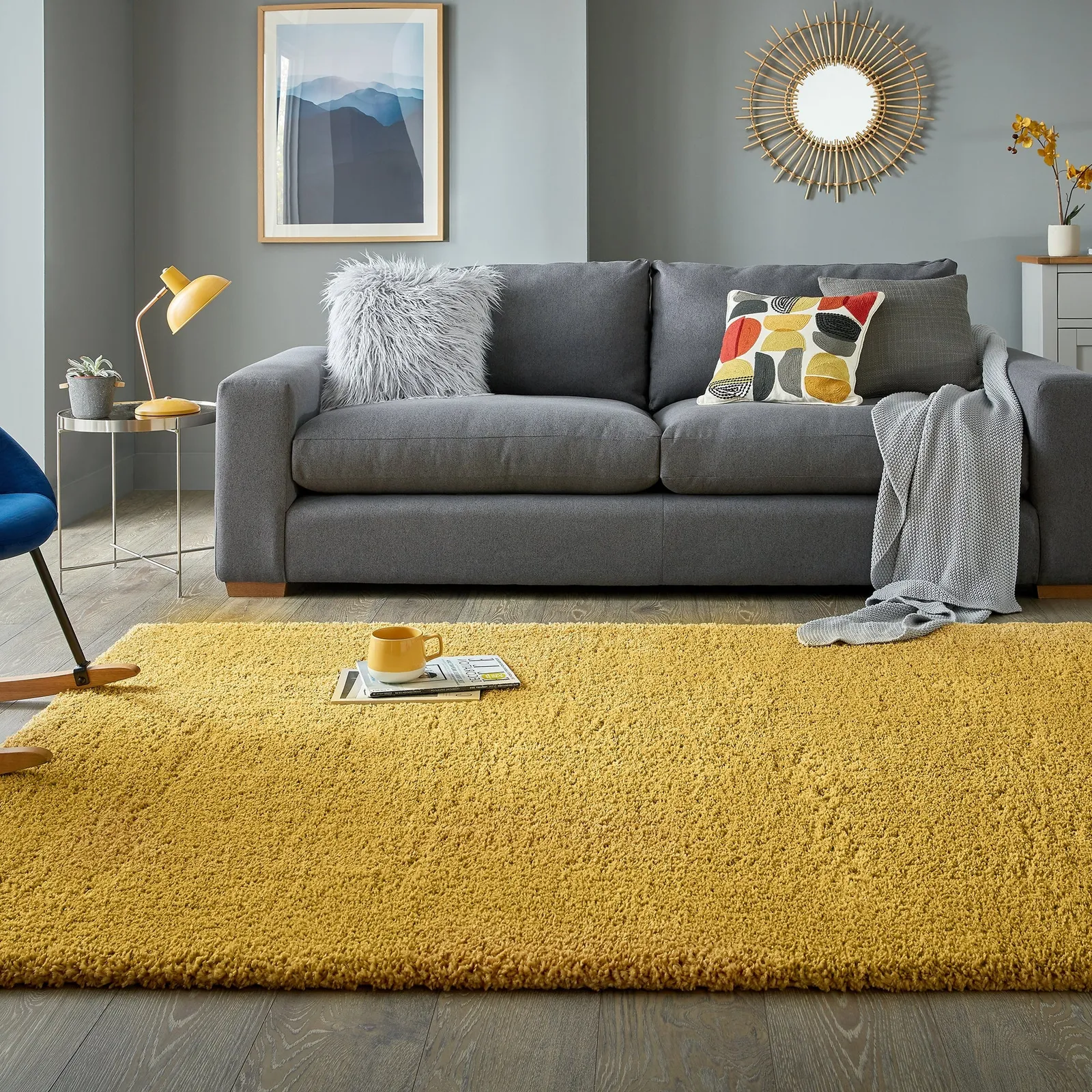 Cosy Teddy Rug Yellow