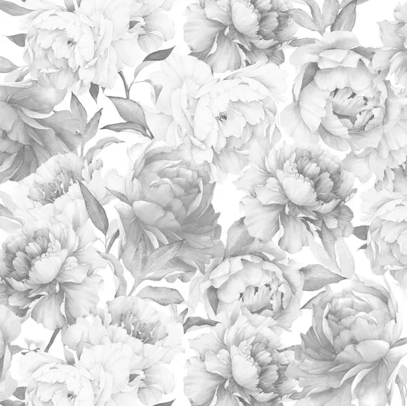 Tonal Peony Floral Wall Mural 2