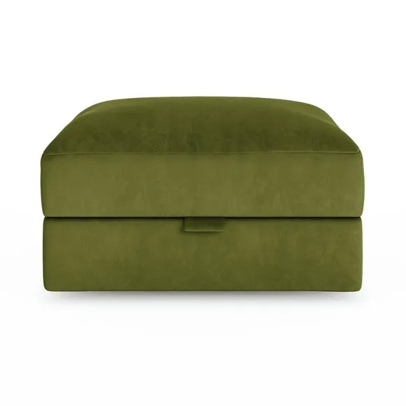 Hattie Matte Plush Velvet Storage Footstool 5