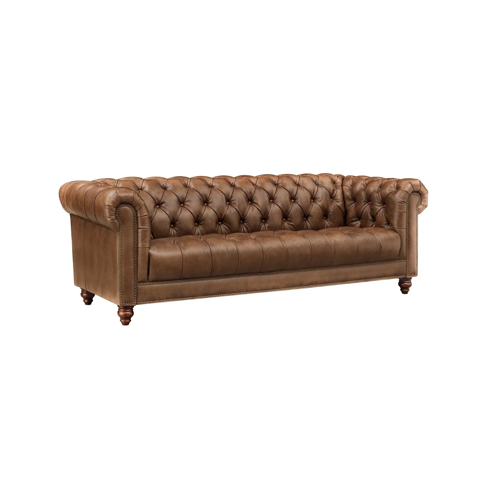 Ullswater 4 Seater Chesterfield Sofa 2034 Dark Rum Fl, Brown Leather | Barker & Stonehouse 2
