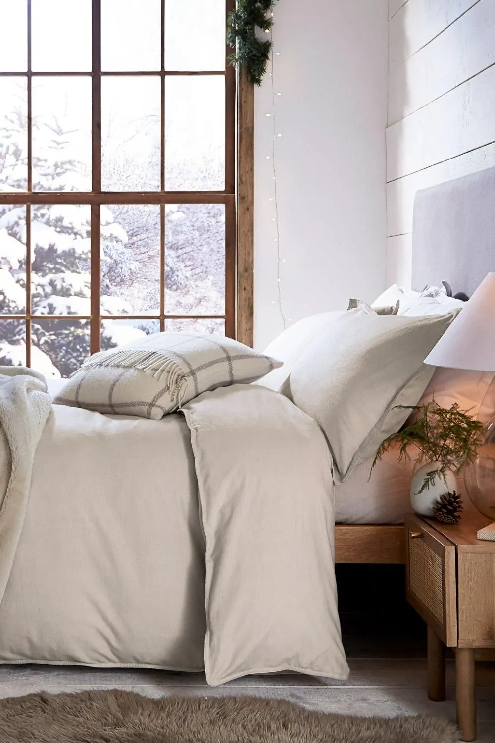 Murmur 'Laila' Brushed Cotton Oxford Pillowcase in Cream 2