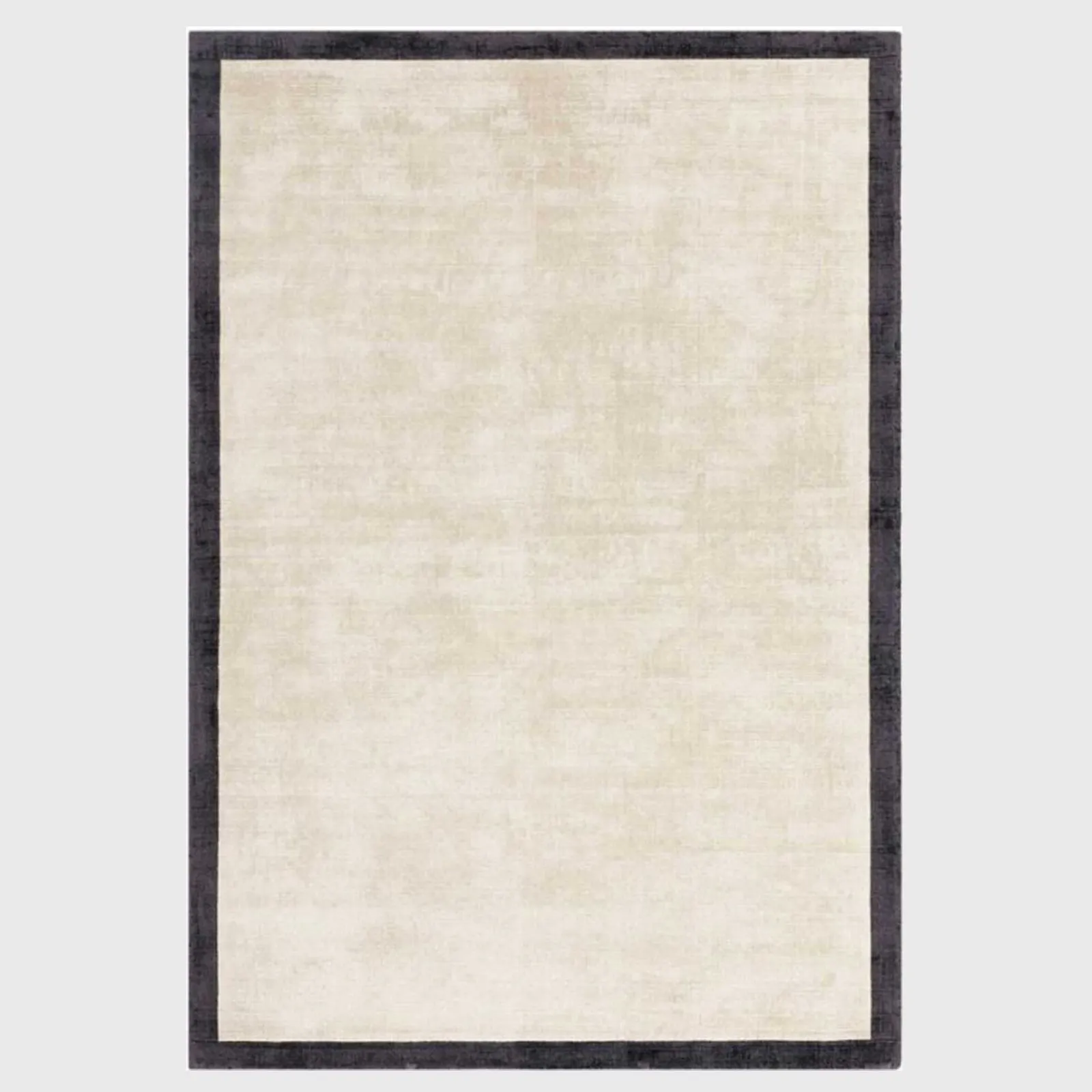 Tyde Border Rug 160X230Cm Putty/Charcoal, Square, Neutral Viscose | Barker & Stonehouse