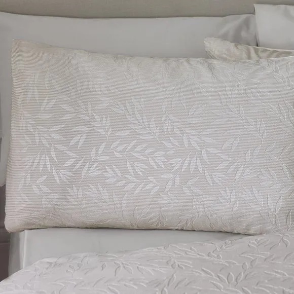 Catherine Lansfield Corded Leaves Duvet Cover & Pillowcase Set 2