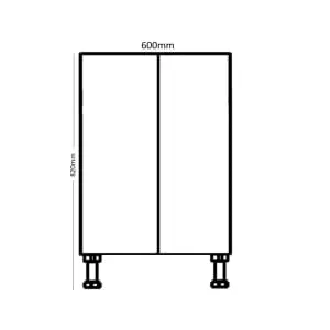 Wickes Broxwood Natural Oak Slimline Depth Base Unit - 600mm 2